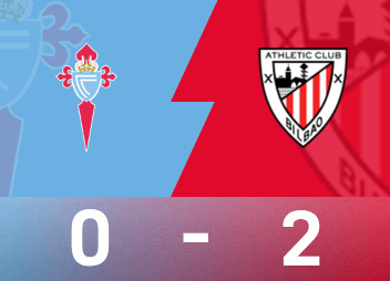 RS: La Liga ম্যাচ রিপোর্ট: Berenguer গোল করেন, Navarro গোল করেন, Athletic 2-0 Celta নিয়ে প্রথম জয়